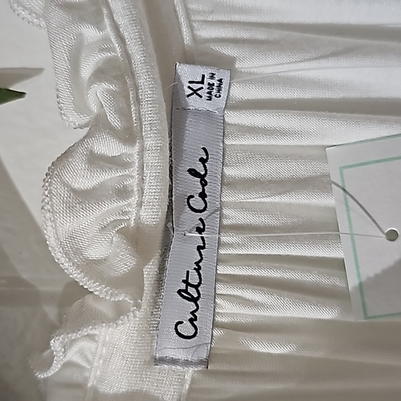Culture Code Women's White Ruffled Neck Blouse Top Size XL - Picture 4 of 6